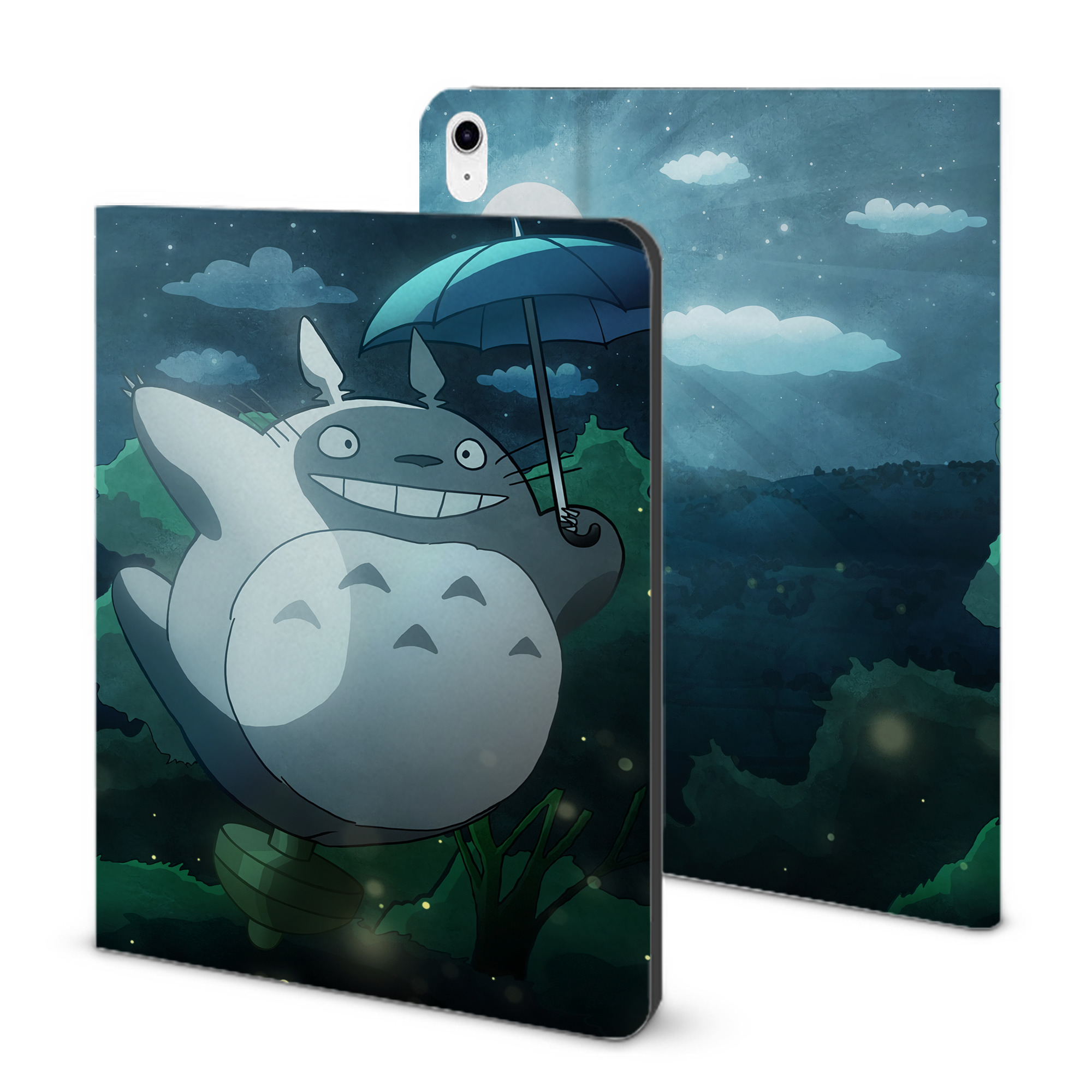（画像用） となりのトトロ 草壁メイ 草壁サツキ My Neighbor Totoro Satsuki Kusakabe Mei Kusakabe IPad ケース ブック型 PUレザー TPU 耐衝撃 軽量 薄型 ペン収納なし 全面保護 IPad 各モデル対応